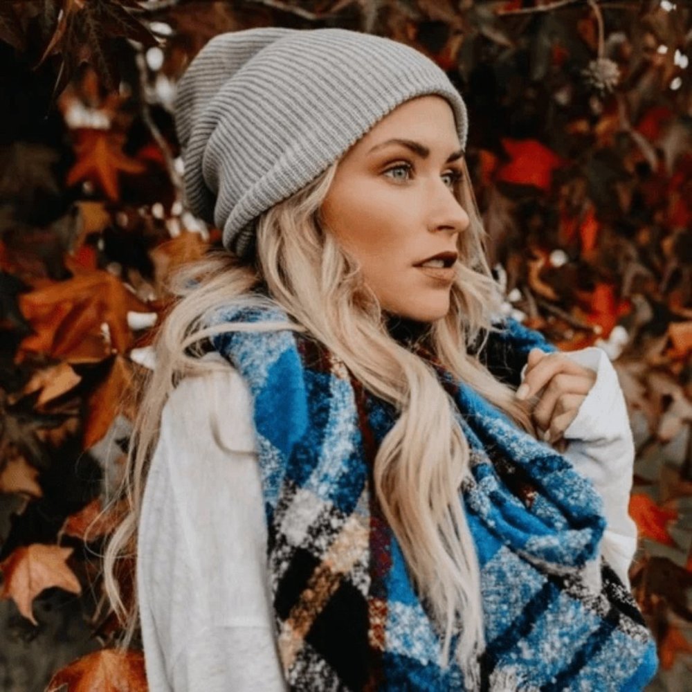 Steel Grey Low Gauge Ribbed Knit Slouchy Beanie - Picture 3 of 7